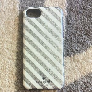 Kate Spade Glittering Silver and White Phone Case